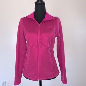 North Face pink fleece lined jacket.  No rips, tears or stains.  Like new!